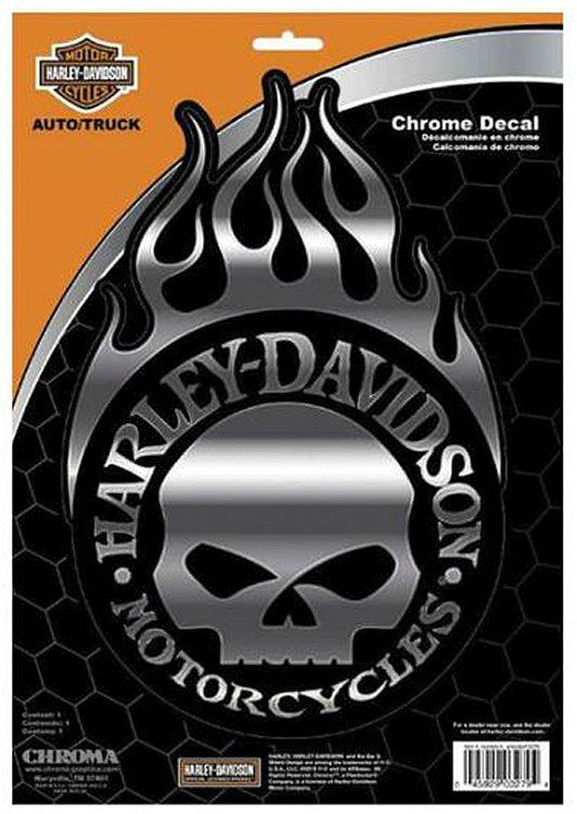 Harley-Davidson® Flaming Willie G® Skull Decal | Large