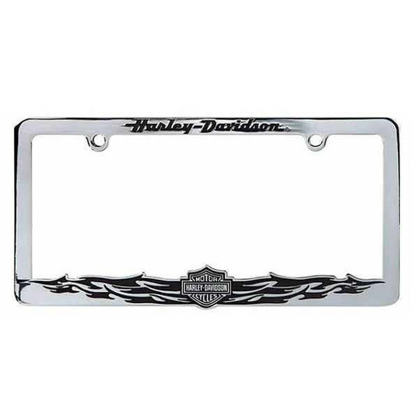 Black Bear Chrome License Plate Frame - Heavy Duty Metal Tag Holder For Cars & Trucks