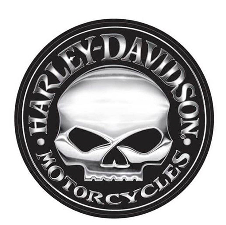 Harley-Davidson® Willie G® Skull Logo Trailer Decal | Chrome & Black | Extra Large