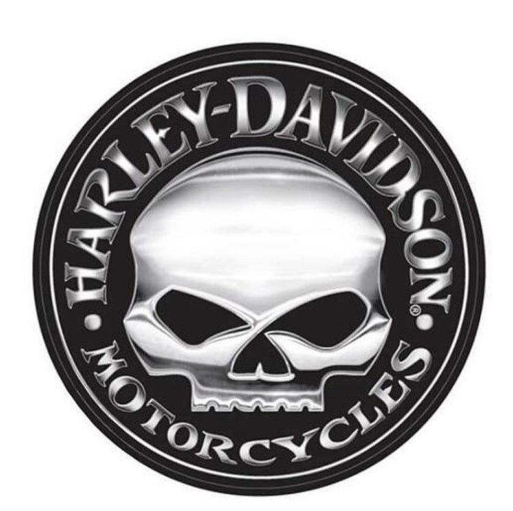 HarleyDavidson® Willie G® Skull Logo Trailer Decal Chrome & Black