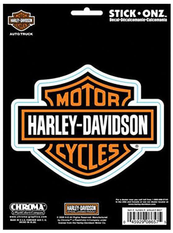 Harley-Davidson® Bar & Shield® Stick Onz™ Decal | Orange & White | Medium
