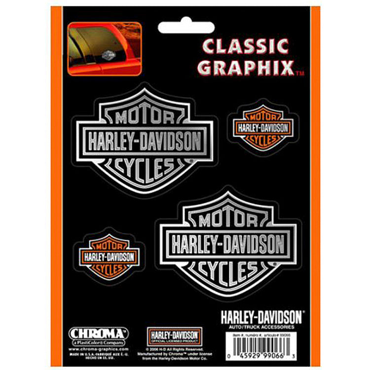 Harley-Davidson® Bar & Shield® Decal Set | Set Includes 4 Decals | Vinyl | Small & Medium