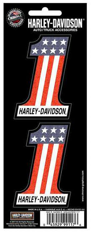 Harley-Davidson® #1RWB Holographic Decals | Two Decals | Small