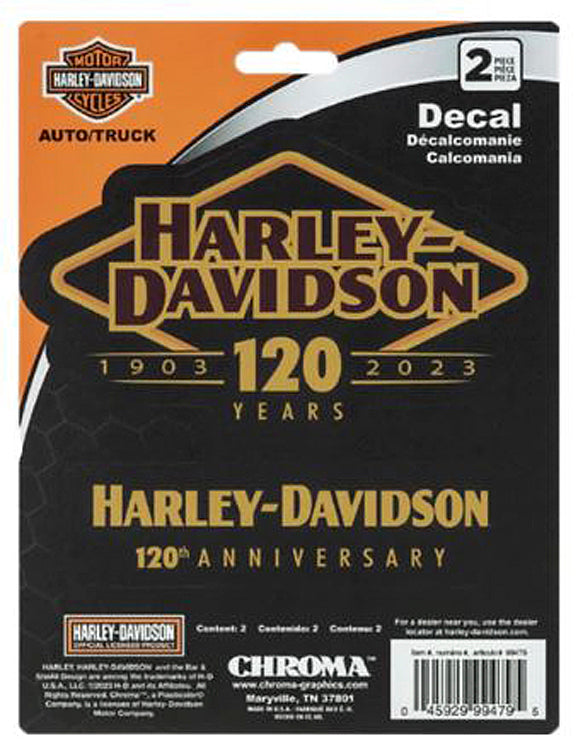 Harley-Davidson® 120th Anniversary Collection Logo Stick-On Decals | 2-Pack