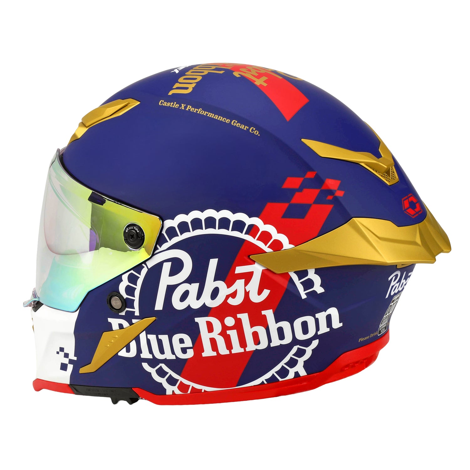 チタノタ 姫厳竜 Pabst Blue Ribbon Pabst Blue Ribbon CX510 Motorcycle Helmet – House of Harley®