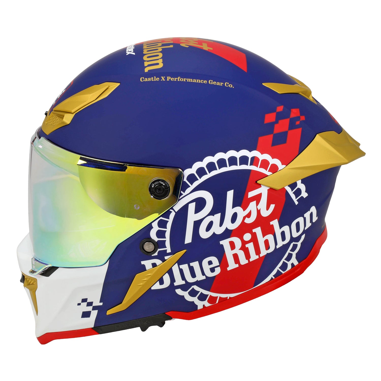 チタノタ 姫厳竜 Pabst Blue Ribbon Pabst Blue Ribbon CX510 Motorcycle Helmet – House of Harley®