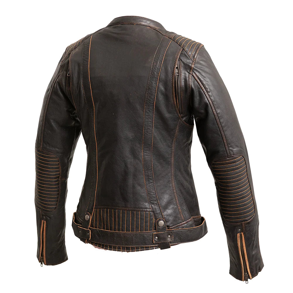 First Manufacturing Women's Electra Leather Riding Jacket | Brown