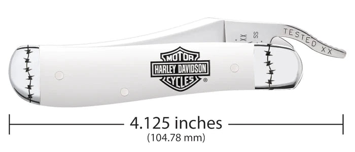 Harley-Davidson® Embellished White Pocket Knife | Stainless Steel