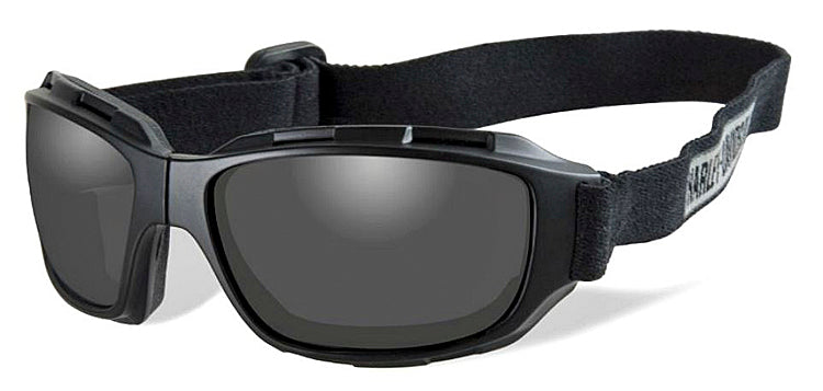 Harley-Davidson® Unisex Wiley X® Bend Goggles | Collapsible | Smoke Grey Lenses | Matte Black Frames