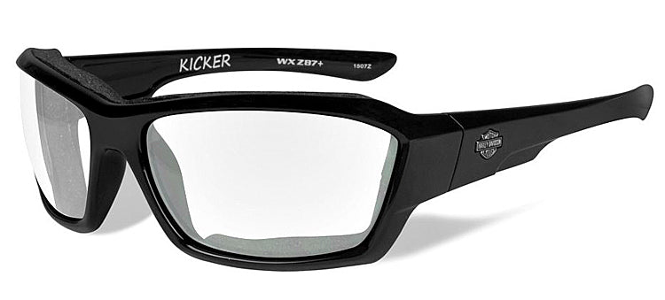 Harley-Davidson® Men's Wiley X® Kicker Sunglasses | Clear Lenses | Gloss Black Frame