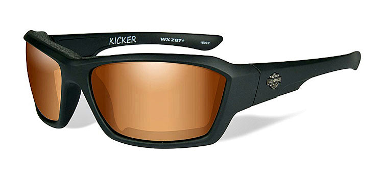 
                  
                    Harley-Davidson® Men's Wiley X® Kicker Sunglasses | Bronze Flash Lenses | Matte Black Frame
                  
                