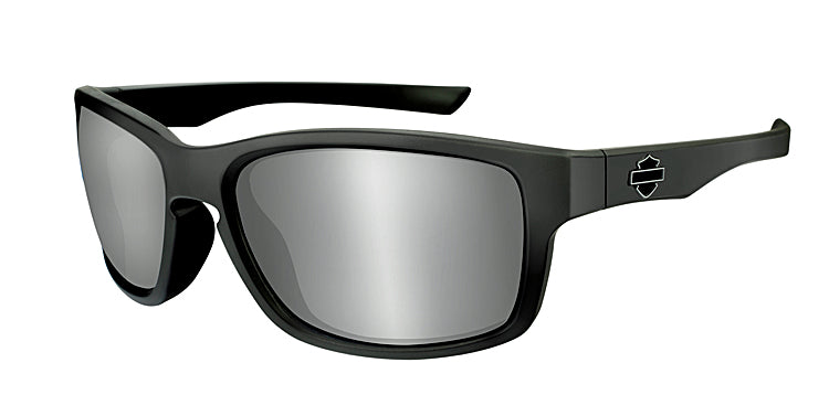 Harley-Davidson® Men's Wiley X® Slot Sunglasses | Silver Flash Lenses With Smoke Grey Base | Gloss Black Frames
