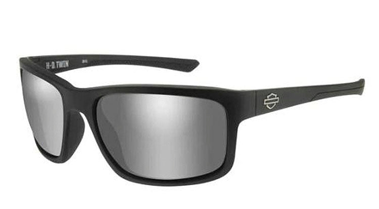 Harley-Davidson® Men's Wiley X® Twin Sunglasses | Silver Flash Lenses With Smoke Grey Base | Matte Black Frame