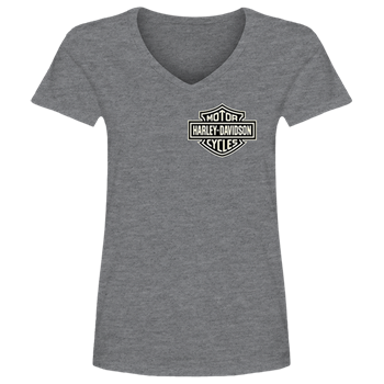 Harley-Davidson® Women's Bar & Shield® V-Neck T-Shirt | Medium Heather Grey - Homecoming