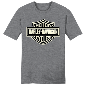 Camiseta Harley-Davidson® Bar & Shield® con cuello en V para mujer | Gris jaspeado medio