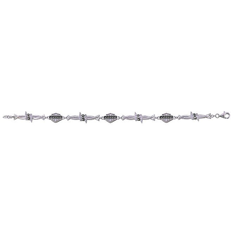 Harley-Davidson® Women's Bling Barb Wire Chain Bracelet | Two Sizes