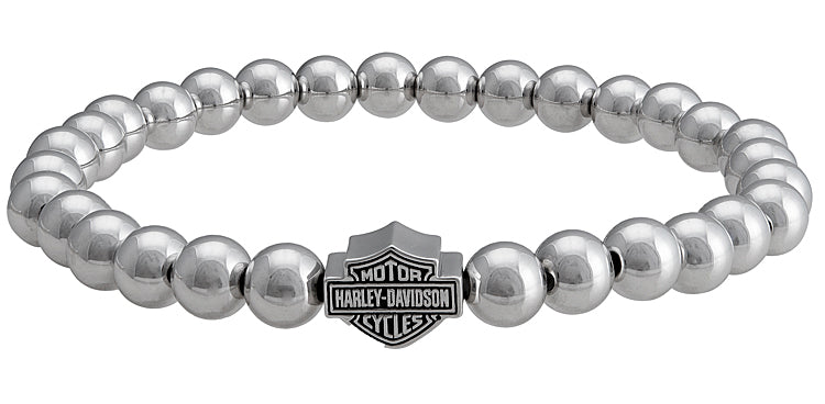 Harley-Davidson® Women's Large Bead Bracelet | Bar & Shield® Charm