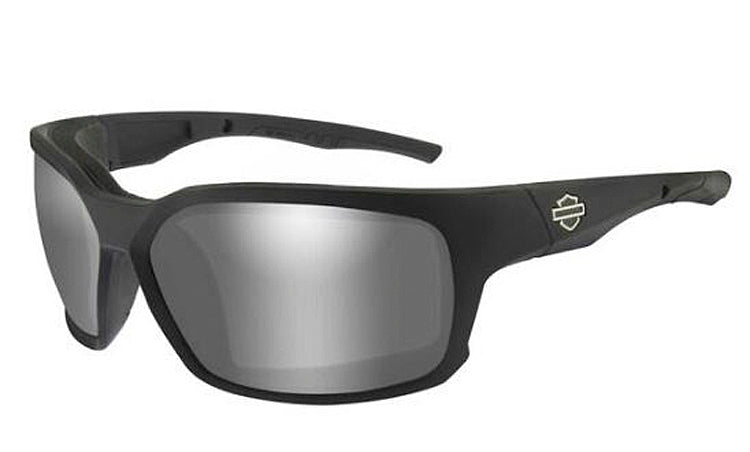 Harley-Davidson® Men's Wiley X® COGS Sunglasses | PPZ™ Silver Flash Lenses With Smoke Grey Base | Matte Black Frames