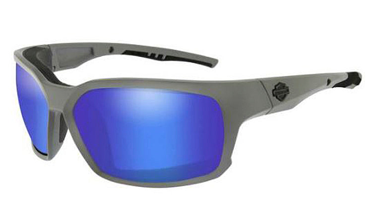 Harley-Davidson® Men's Wiley X® COGS Sunglasses | Blue Mirror Lenses With Smoke Grey Base | Matte Grey Frames
