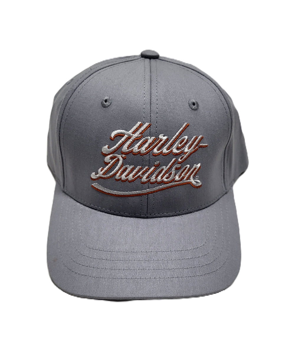 House of Harley-Davidson® Cursive Baseball Cap | Adjustable Slider | Light Grey