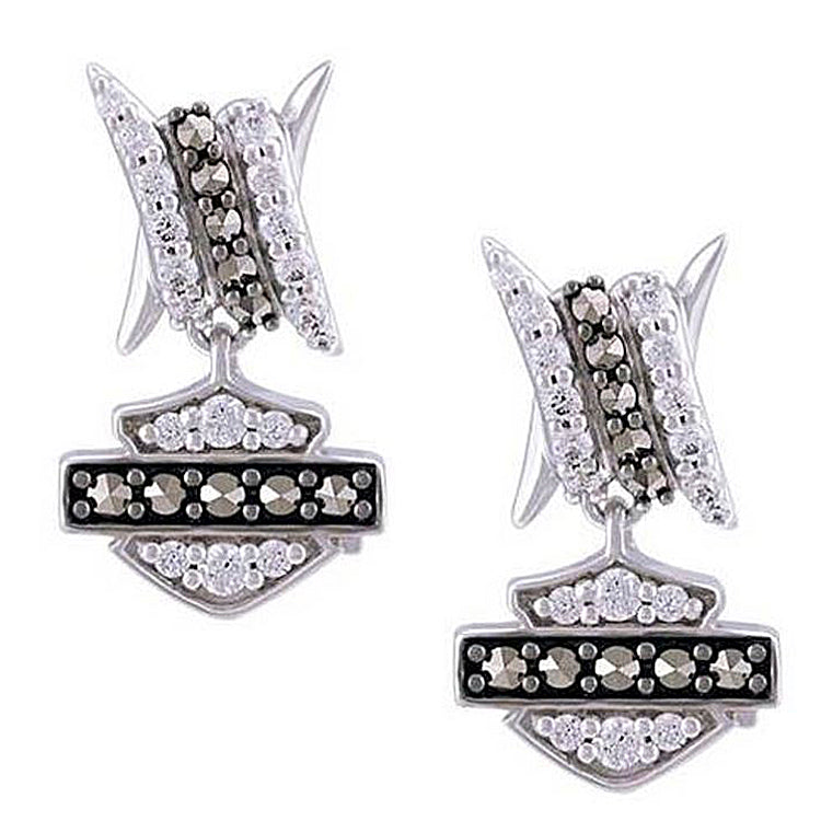 Harley-Davidson® Women's Bling Barb Wire Post Earrings