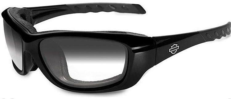 Harley-Davidson® Men's Wiley X® Gravity Bar & Shield® Sunglasses | Light Adjusting Smoke Grey Lenses | Gloss Black Frames