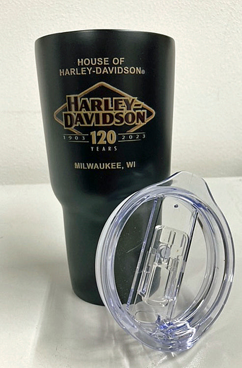House of Harley-Davidson® Custom Insulated Travel Mug | Stainless Steel | Vacuum Sealed | Celebrating 120 Years