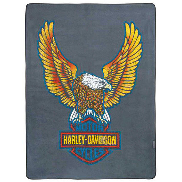 Harley-Davidson® Eagle Folding Picnic Blanket | Grey