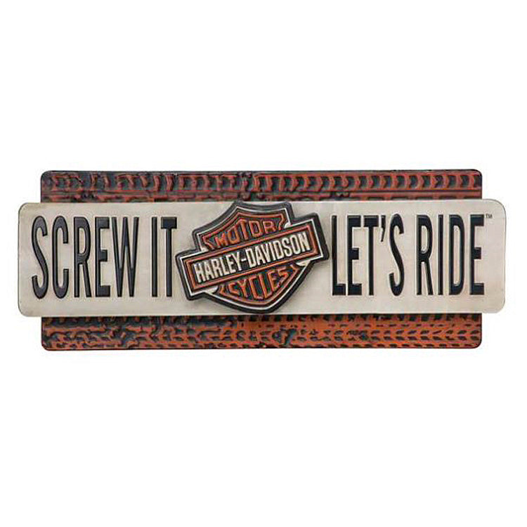 Harley-Davidson® Screw It Let's Ride Metal Sign | 3-D Graphic Construction