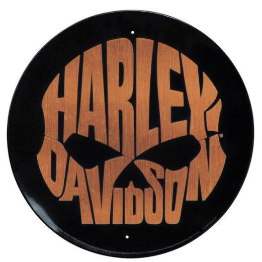Harley-Davidson® Copper-Tone Willie G® Skull Logo Embossed Tin Sign