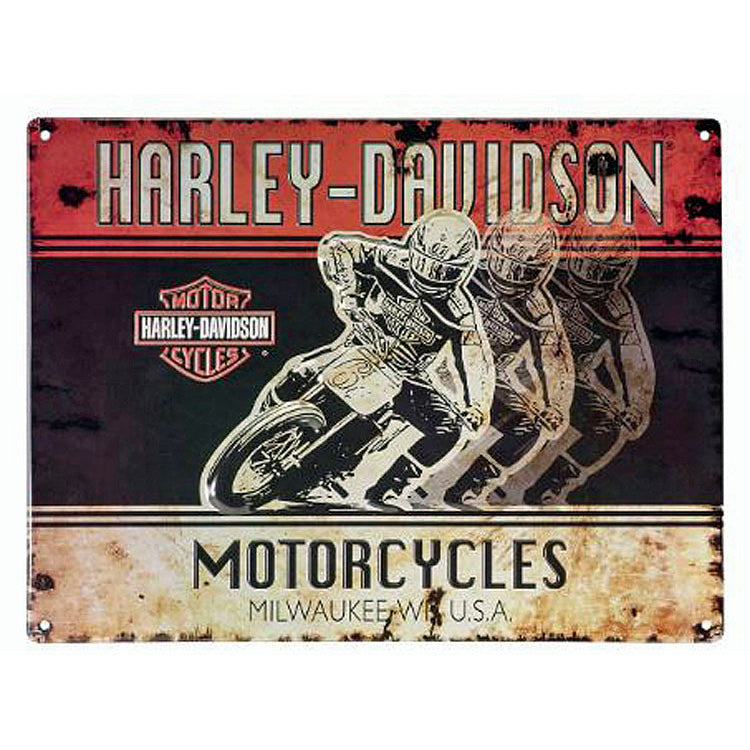 Harley Davidson® Racers Tin Sign | Distressed