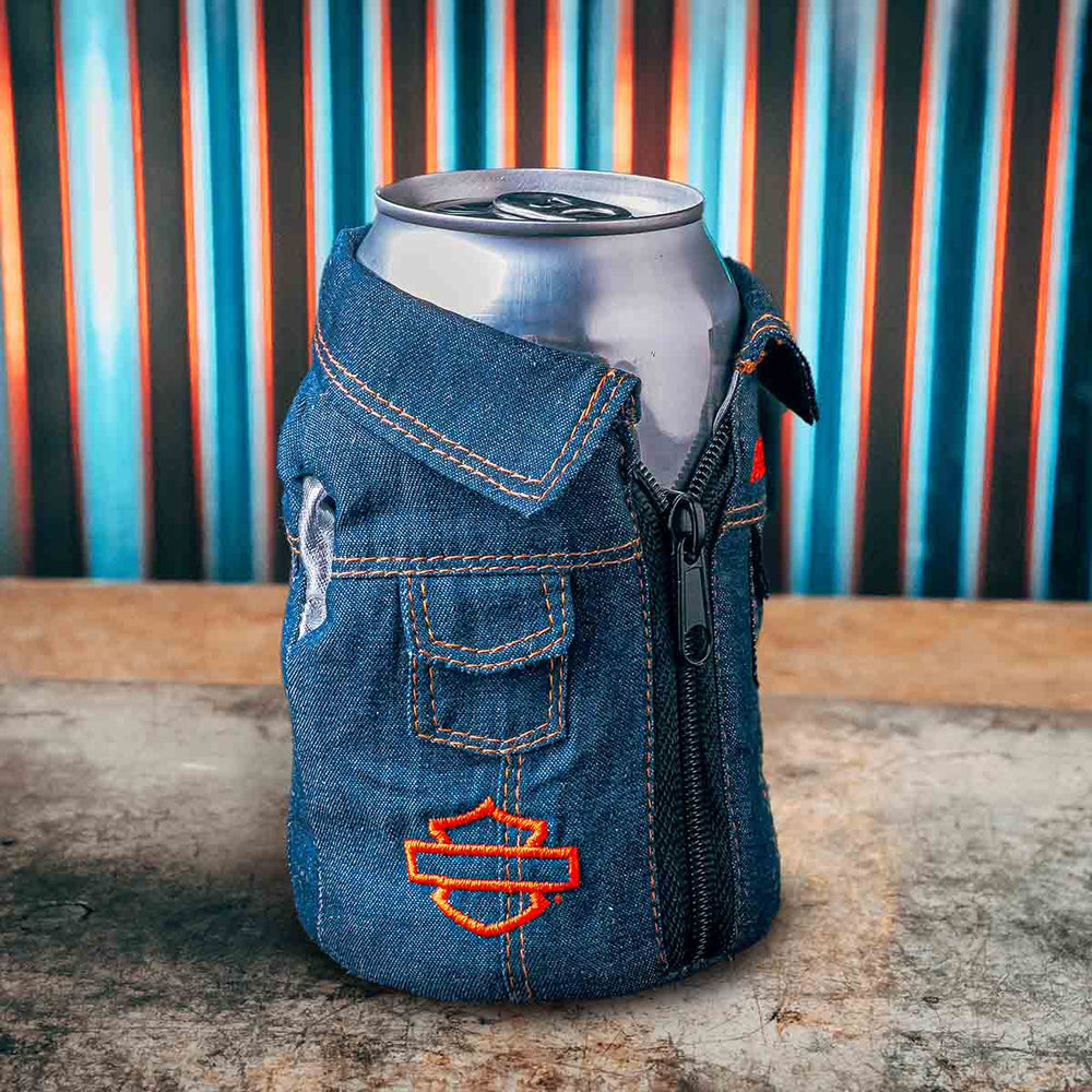 
                  
                    Harley-Davidson® 1970's Psychedelic Denim Can Cooler
                  
                