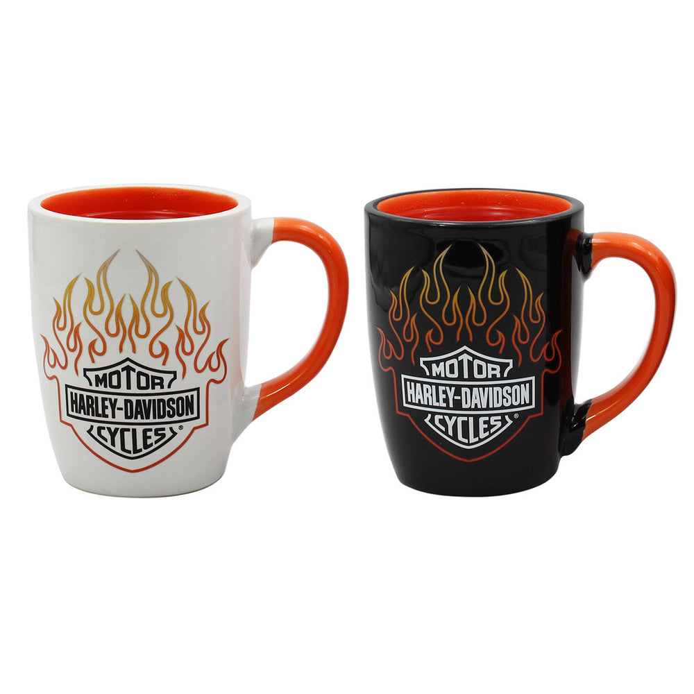 Harley-Davidson® Bar & Shield Flames Color Change Mug Set