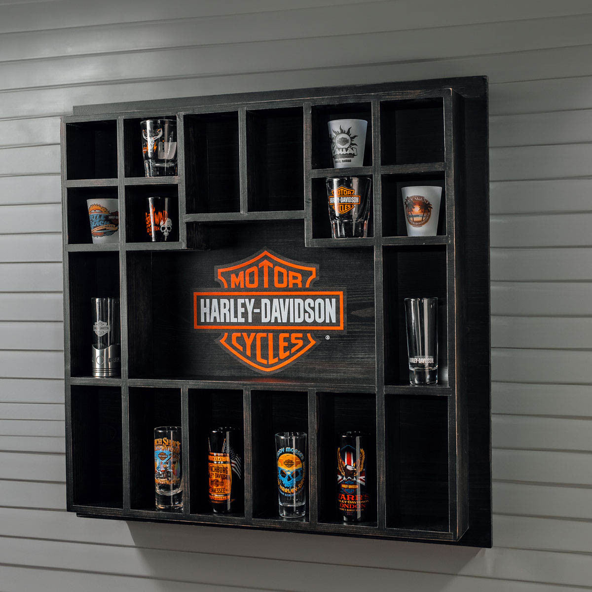 
                  
                    Harley-Davidson® Bar & Shield® Shot Glass Display Case
                  
                