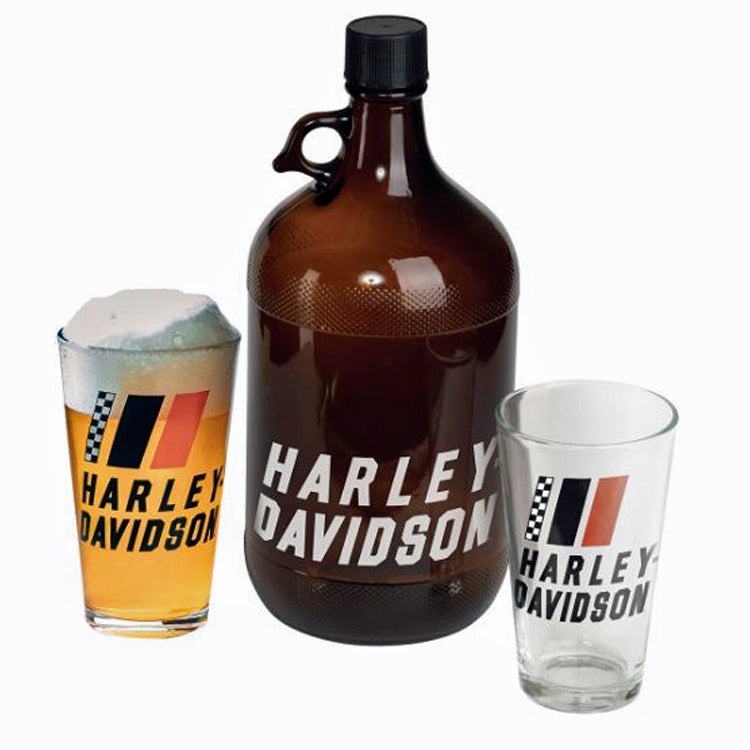 Harley-Davidson® Racing Stripes Growler Set | Includes Growler & Two Pint Glasses