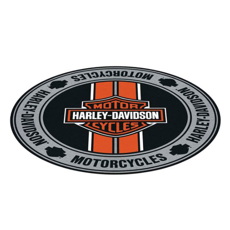 Harley-Davidson® Bar & Shield® Logo With Stripes Round Area Rug