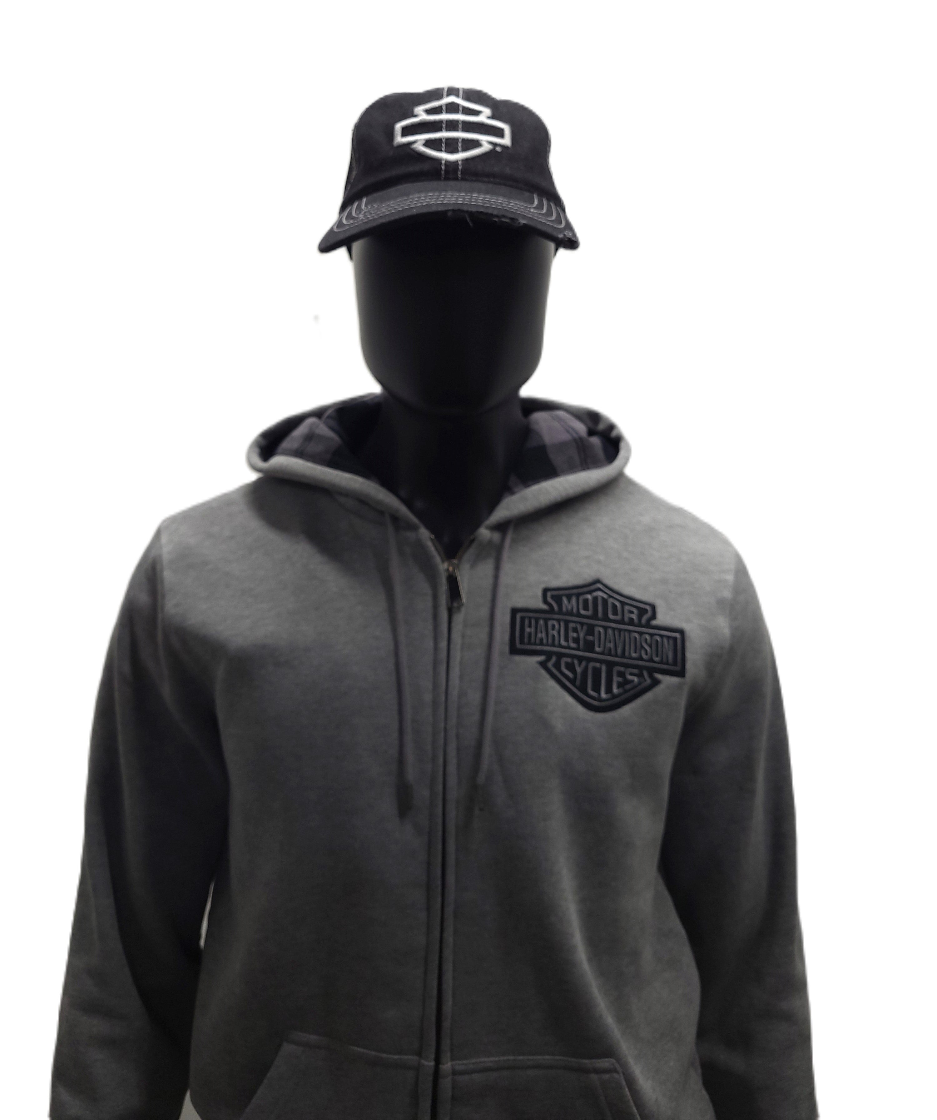 ◆Harley Davidson◆ Harley Trucker Cap Black HH15181205 Harley-Davidson Men's Embroidered Skull & H-D Text Mesh