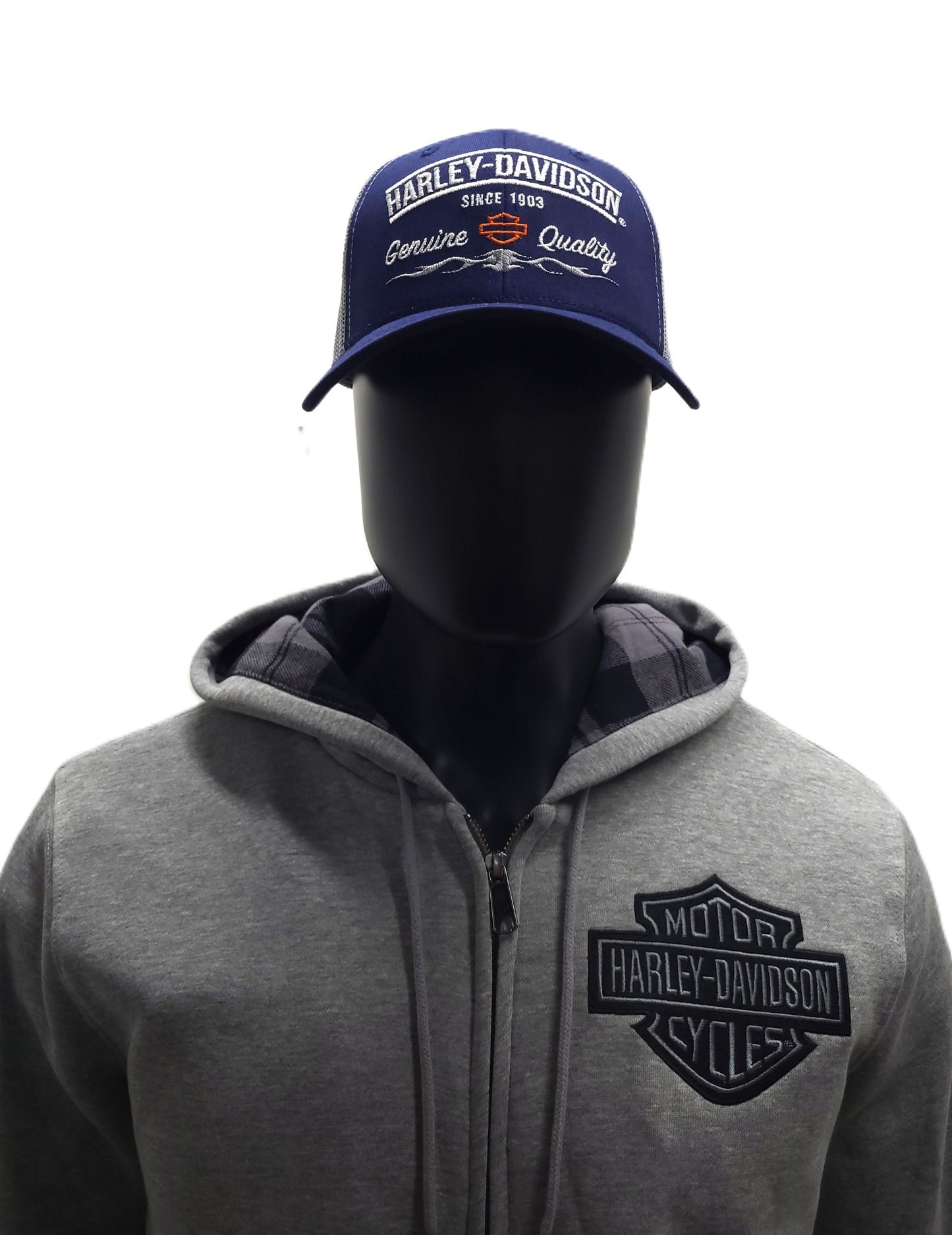 Harley-Davidson® Men's Meshed Trucker Cap | Blue\Grey