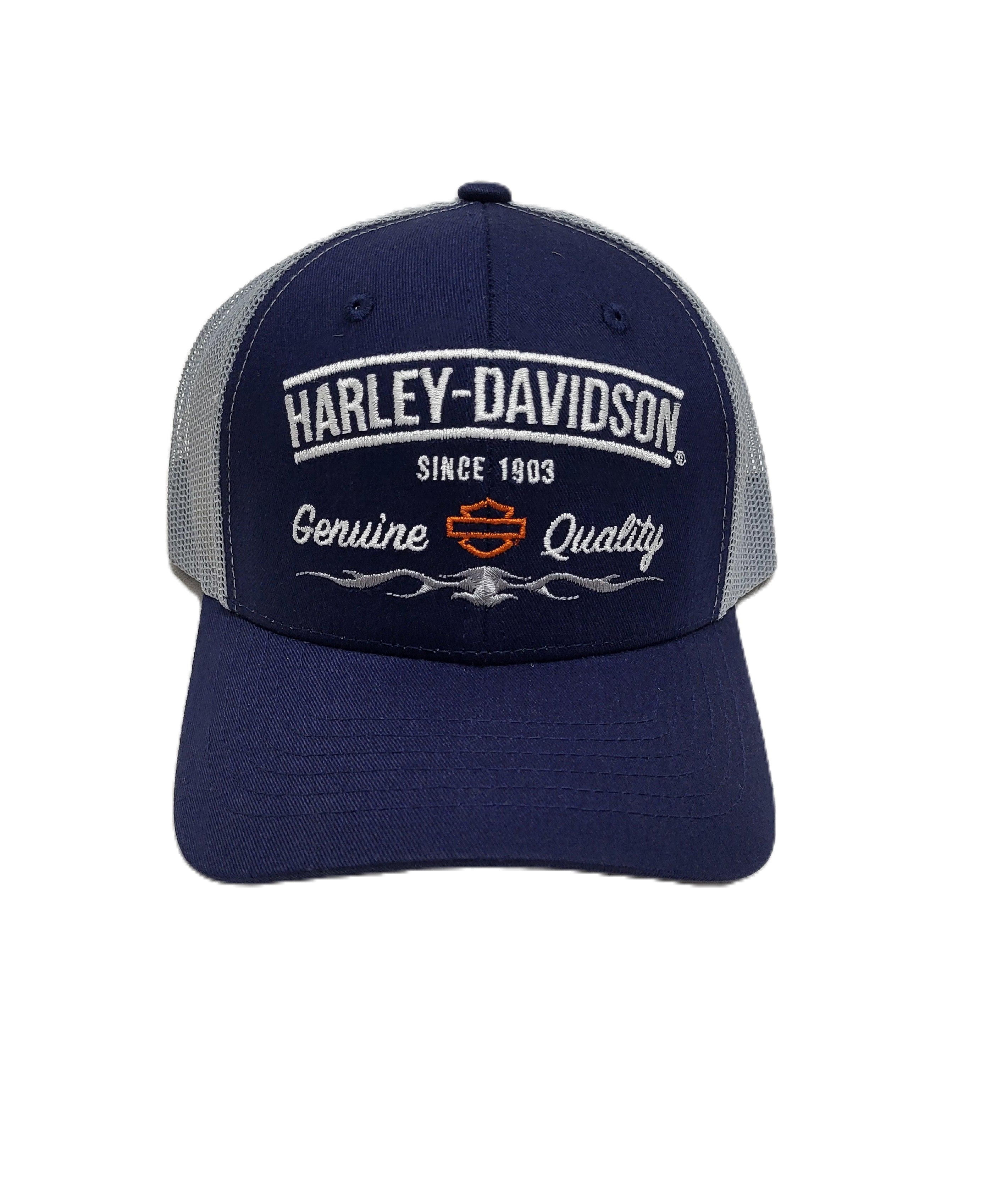 Harley-Davidson® Men's Meshed Trucker Cap | Blue\Grey – House of