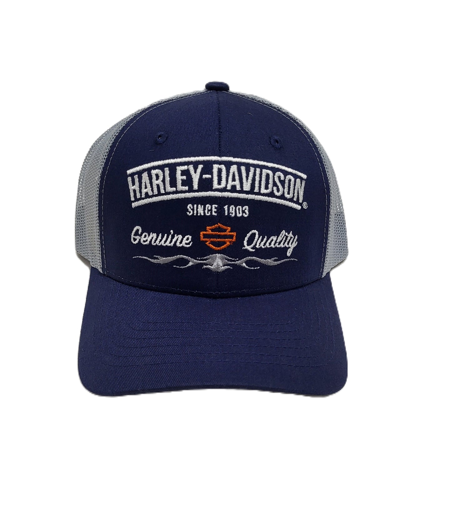 Harley-Davidson® Men's Meshed Trucker Cap | Blue\Grey