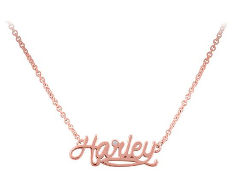 Harley-Davidson® Women's Rose Gold Cursive Harley® Necklace