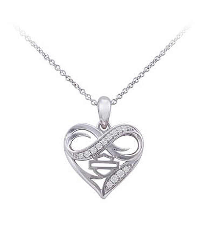 Harley-Davidson® Women's Infinity Thorn Heart Necklace | Rhinestone Embellished
