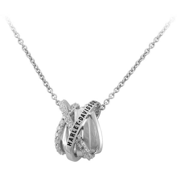 Harley-Davidson® Women's Twisted Bling H-D Crystal Necklace