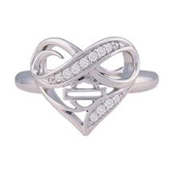 Harley-Davidson® Women's Infinity Thorn Heart Ring | Rhinestone Embellished