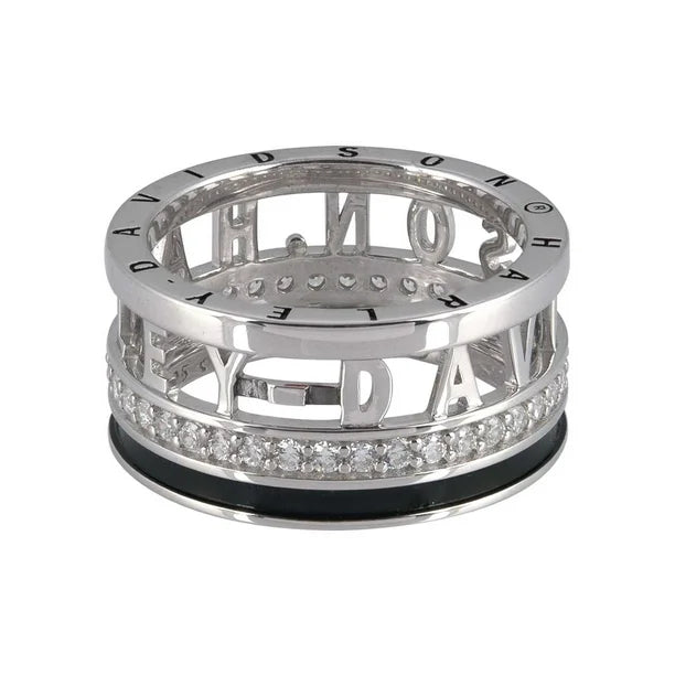 Harley-Davidson® Women's Revolve Crystal Signature Ring