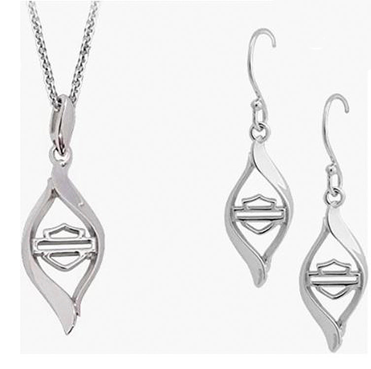 Harley-Davidson® Women's Infinity Twist Necklace and Earrings Gift Set