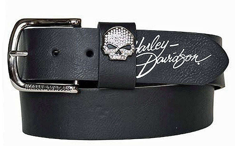 Harley-Davidson Women's Grommet Bling Rhinestones Leather Belt