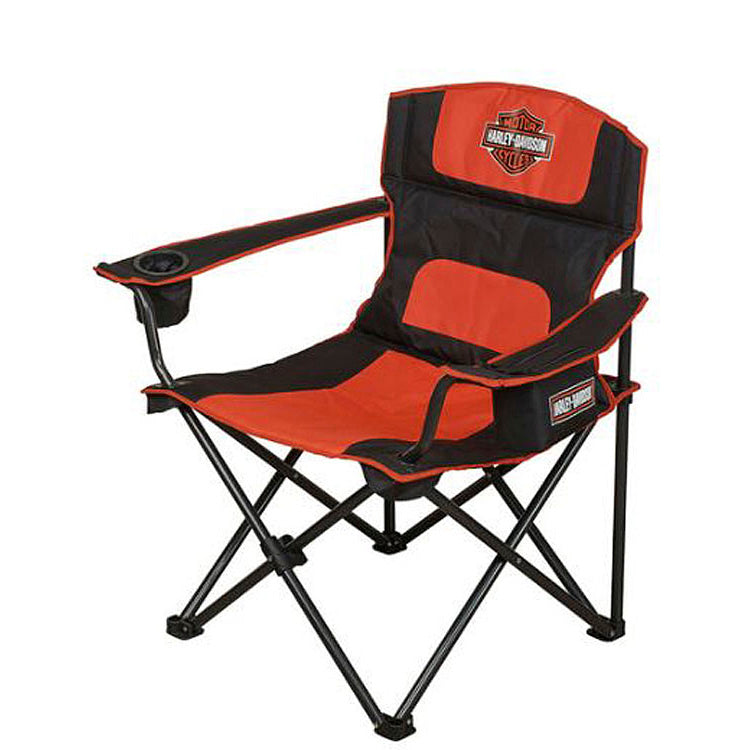 Harley-Davidson® Deluxe Bar & Shield® Folding Chair | Includes Cup Holder\Cooler