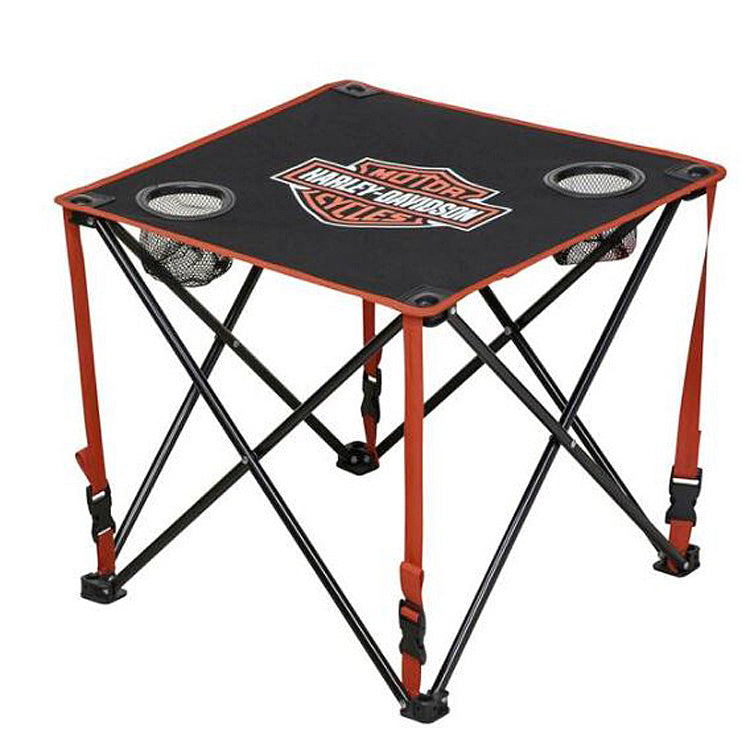 
                  
                    Harley-Davidson® Bar & Shield® Square Folding Table | Includes Cup Holders
                  
                