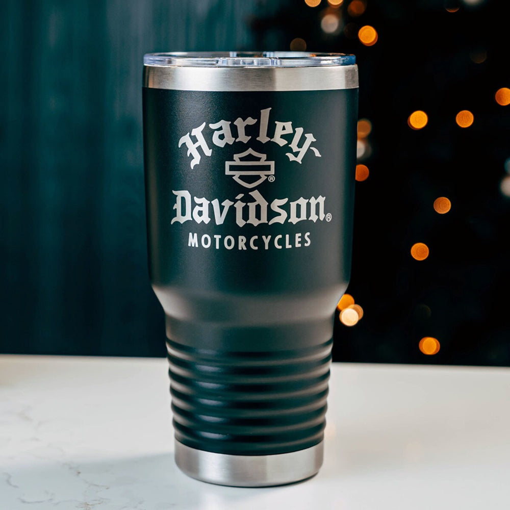 
                  
                    Harley-Davidson® Old English Travel Tumbler
                  
                